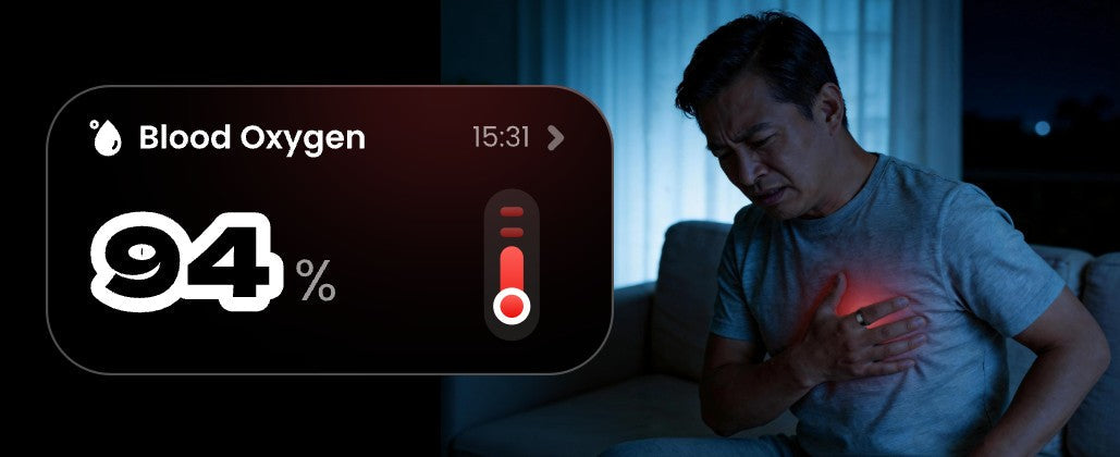 "Breathing normally, but your blood oxygen is below 94%?"