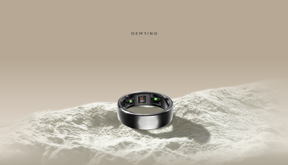 Black GemRing smart ring with optical health sensors