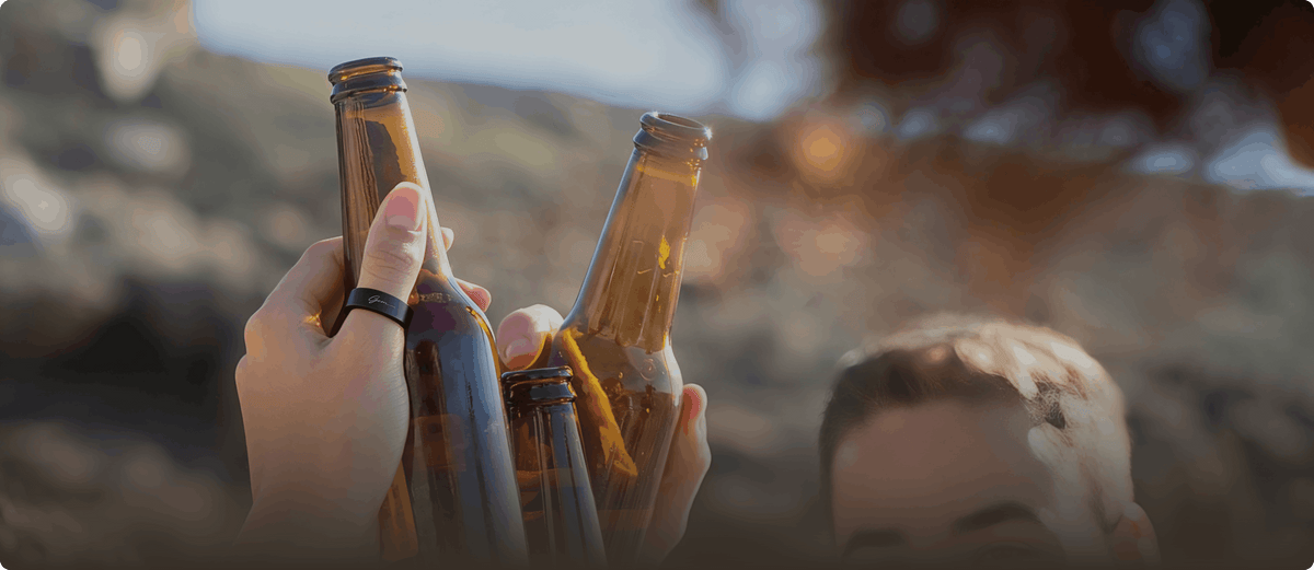 GemRing smart ring worn while drinking to track alcohol recovery